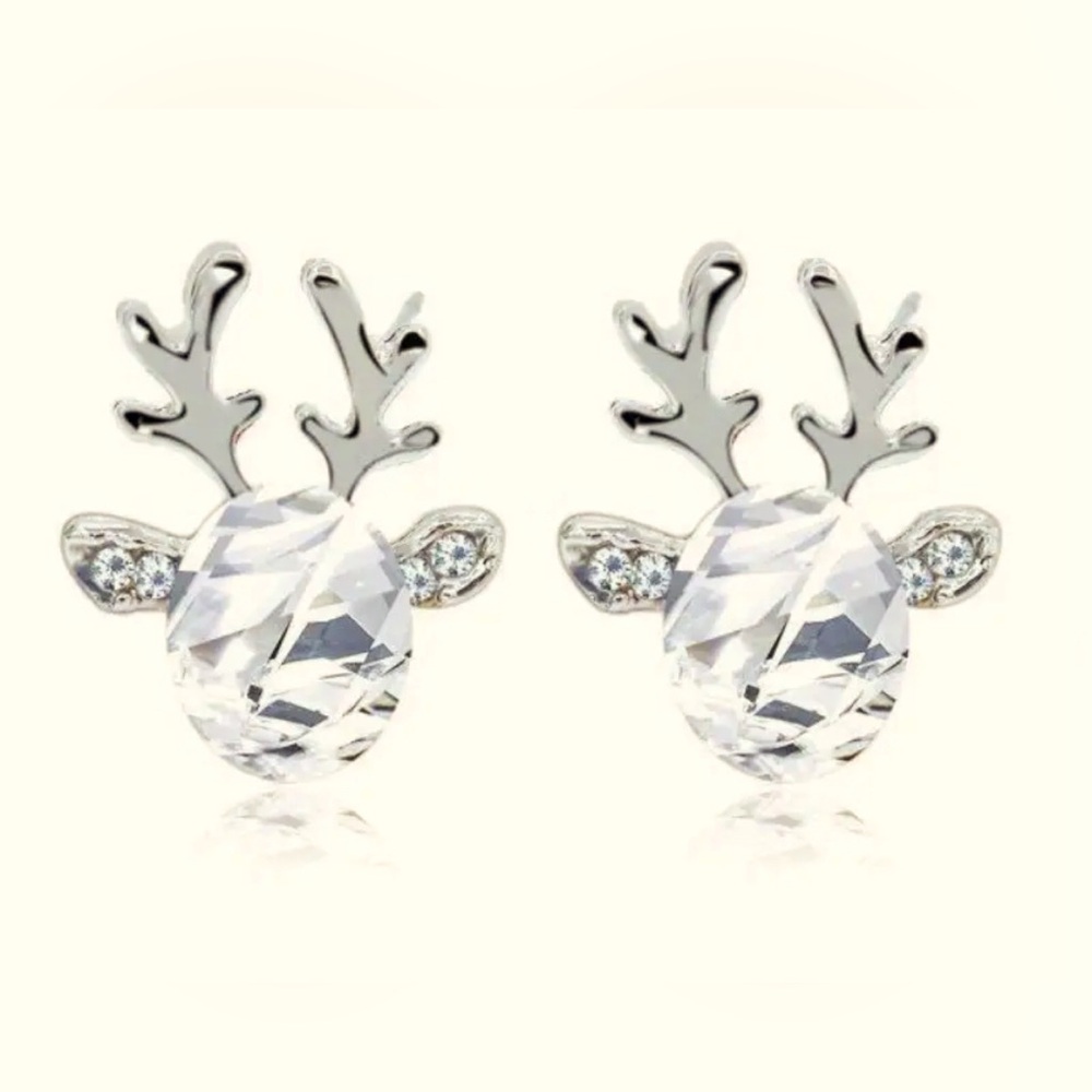 🎁 Reindeer Earrings, white